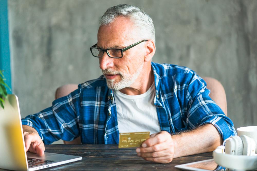 Guy with Credit Card and Computer